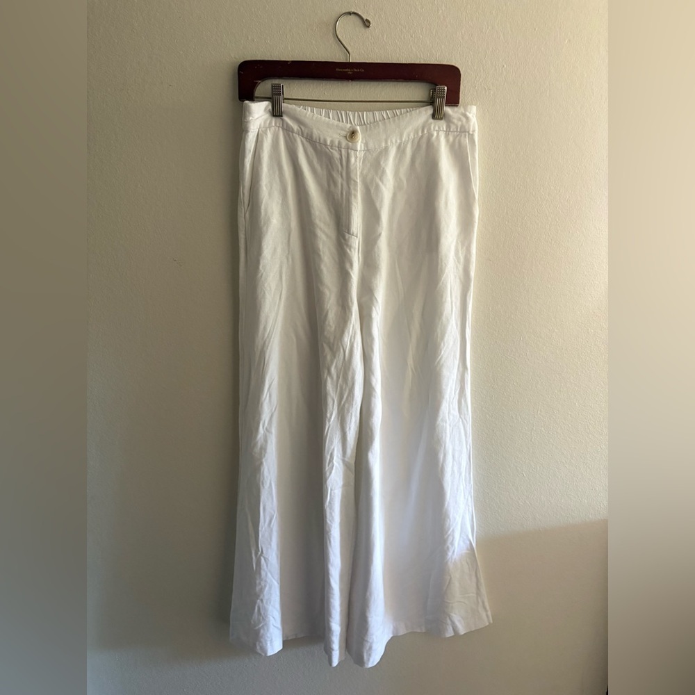 Dress Forum Linen Blend Wide Leg Pants
